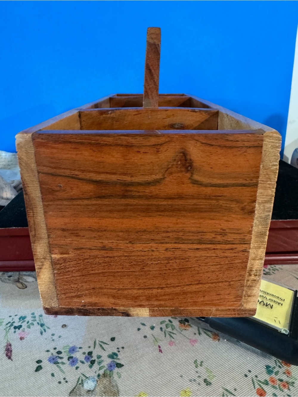 Handcrafted Sold Wood Kitchen Utensil Caddy and Cutlery Organizer - Picture 4 of 8
